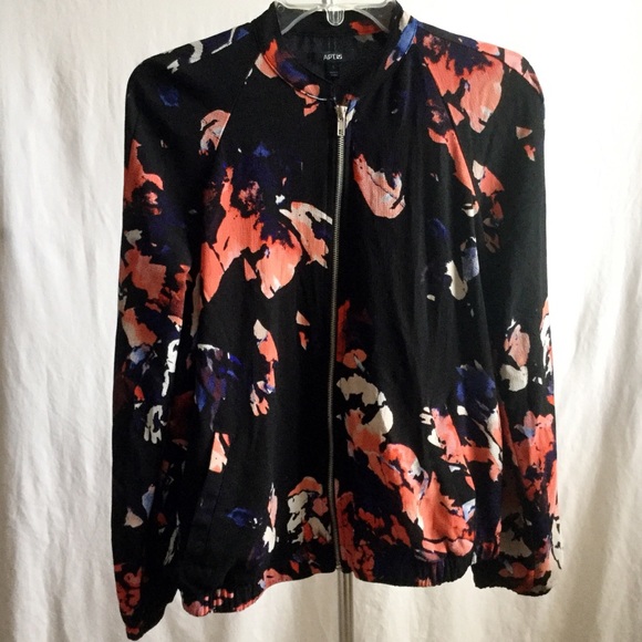 Apt. 9 Jackets & Blazers - Apt. 9 Floral Bomber Jacket